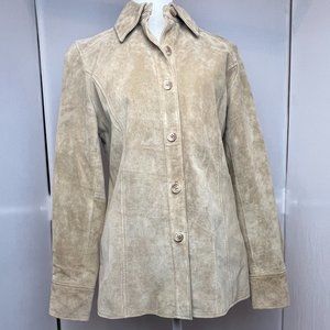 Valerie Stevens Separates 100% Suede Leather Button Up Shacket Size SP